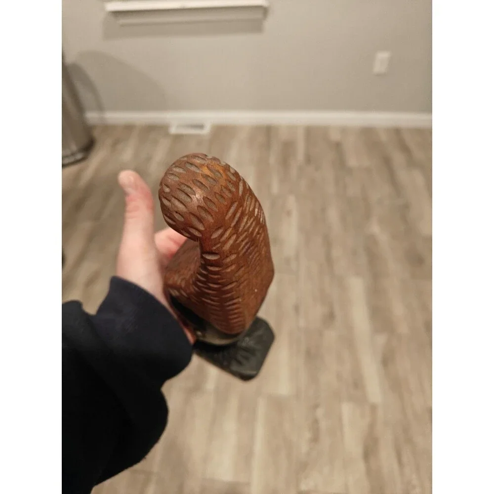 Vintage African Wood Hand Carved Wooden Sculpture Head